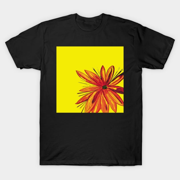 Sunny Hand Painted Flower T-Shirt by CrazyCraftLady